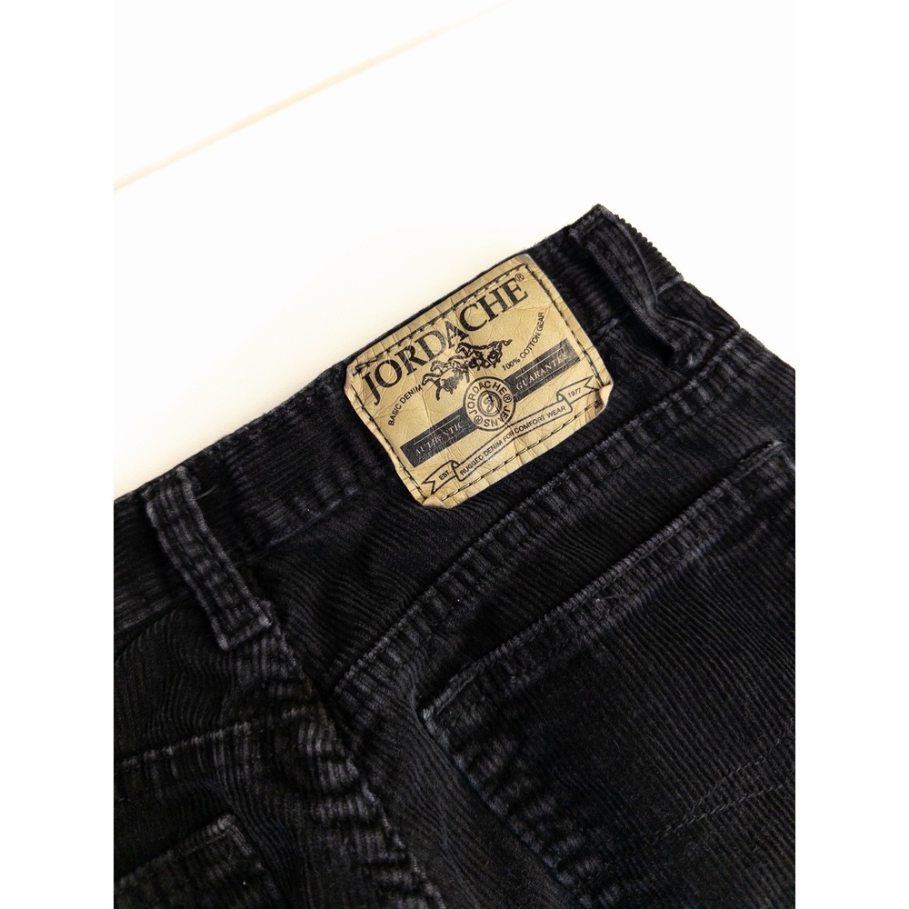 Vintage Y2K Jordache Low Rise Black Corduroy Bootcut Pants Women's 7/8